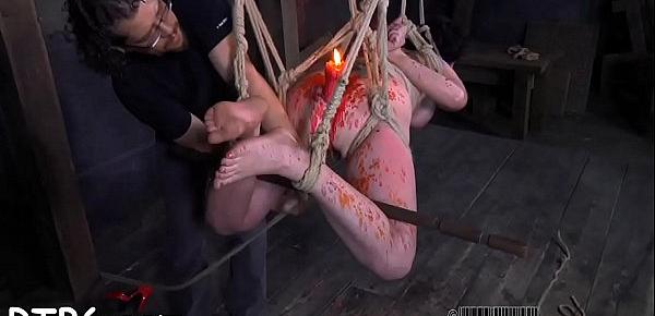  Lovely beauty receives facial castigation during bdsm play